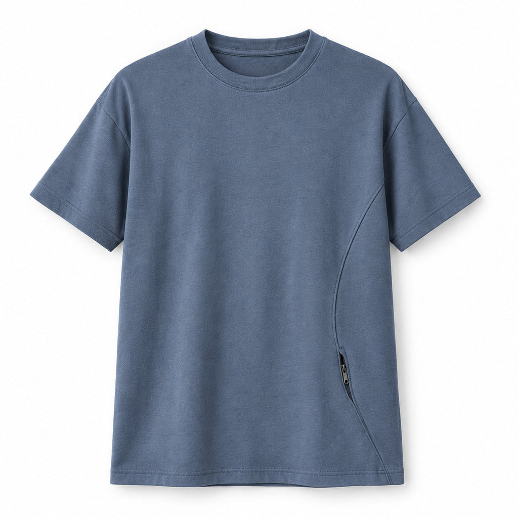 ContourEase Modular Crew Tee – Slate Blue Unisex Tee, One Size