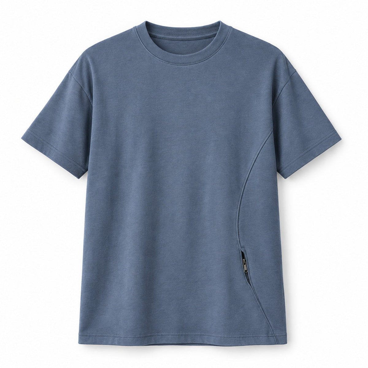 ContourEase Modular Crew Tee – Slate Blue Unisex Tee, One Size