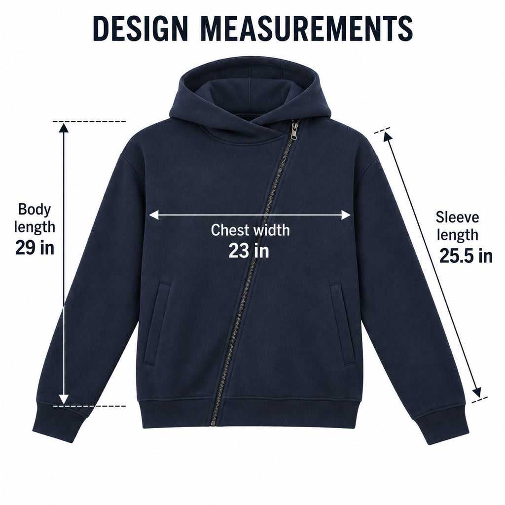 SplitPath Zip Hoodie – Deep Navy Unisex Hoodie, One Size