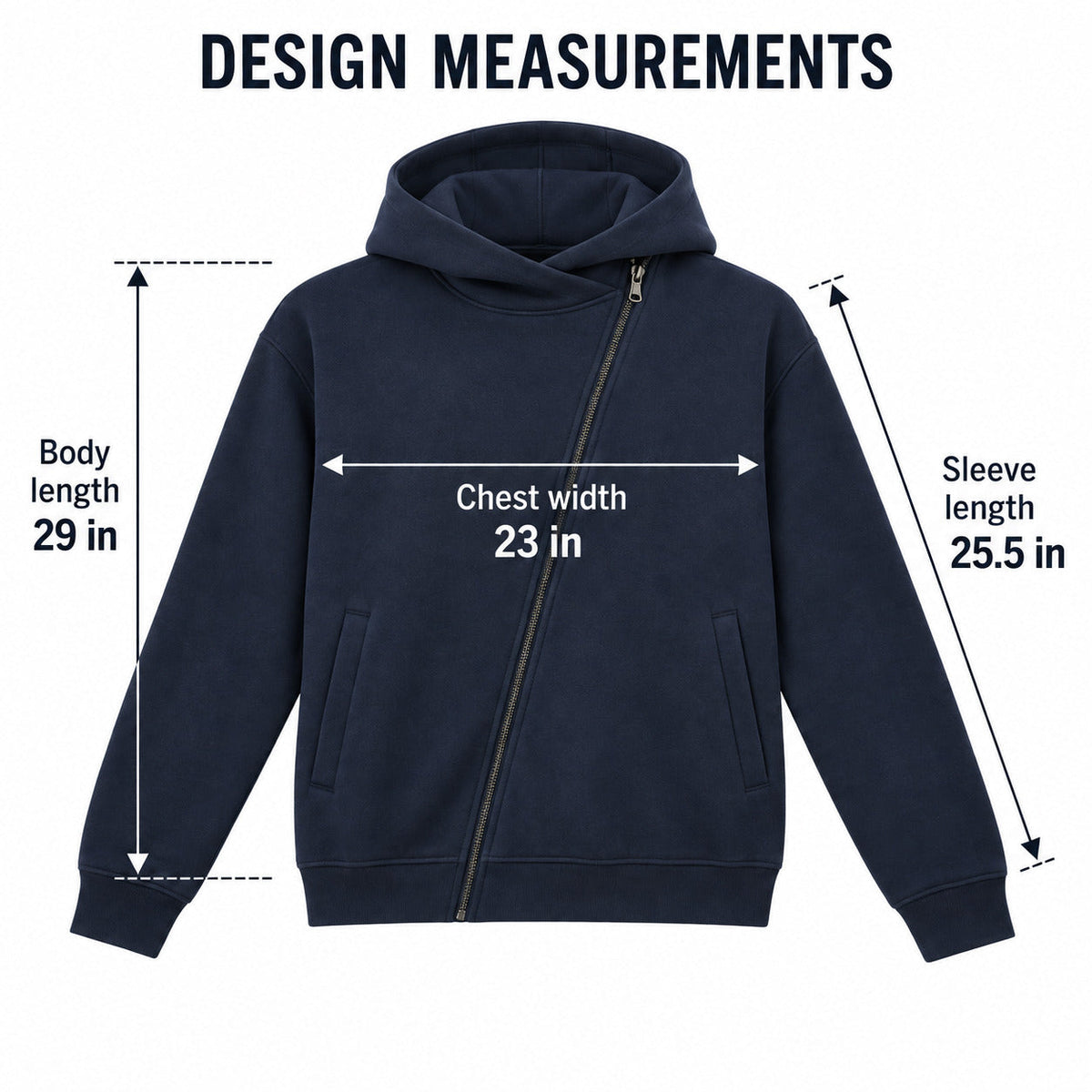SplitPath Zip Hoodie – Deep Navy Unisex Hoodie, One Size