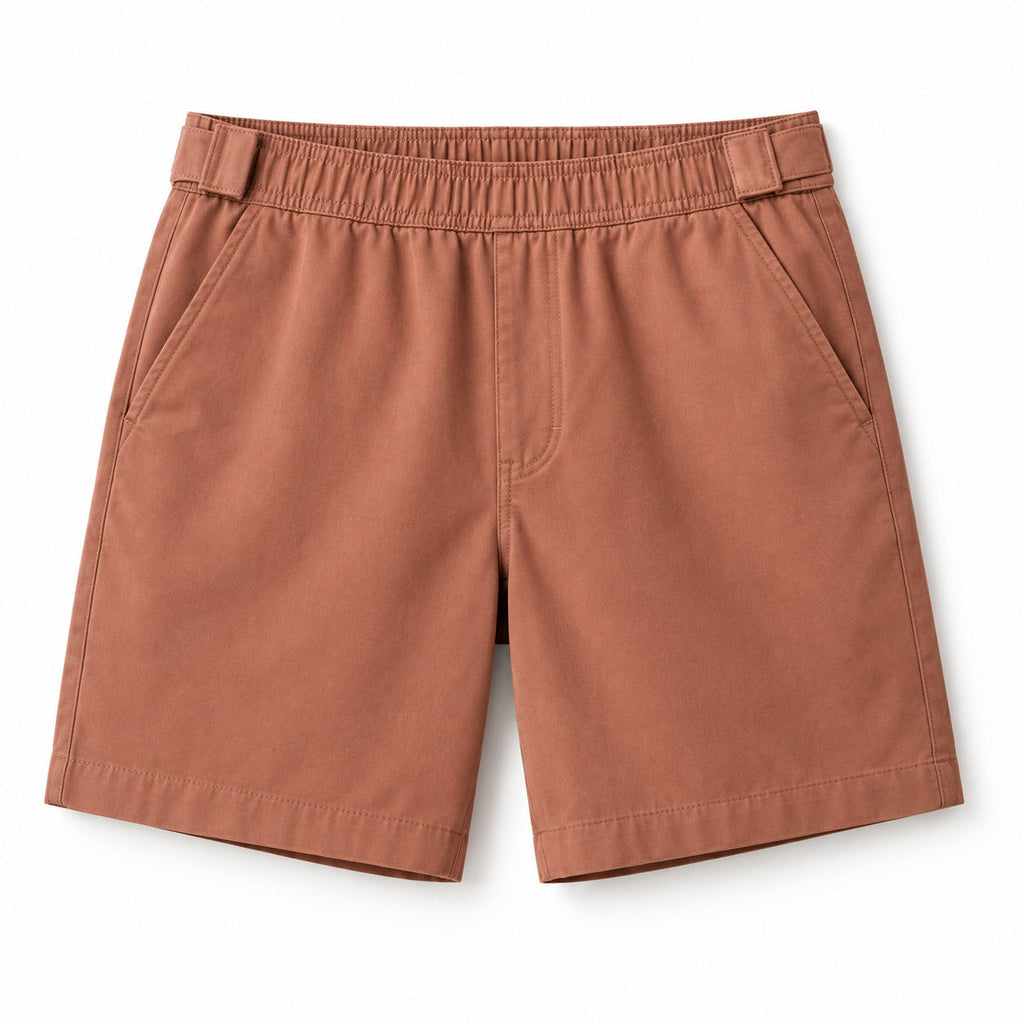 FoldTab Pull-On Shorts – Muted Clay Unisex Shorts, One Size
