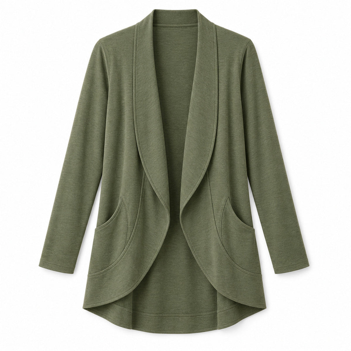 FoldArc Open Cardigan – Muted Moss Unisex Cardigan, One Size