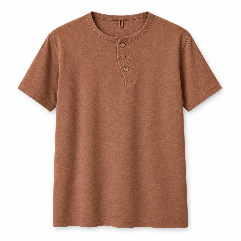 LoopPlacket Everyday Henley – Warm Clay Unisex Henley, One Size