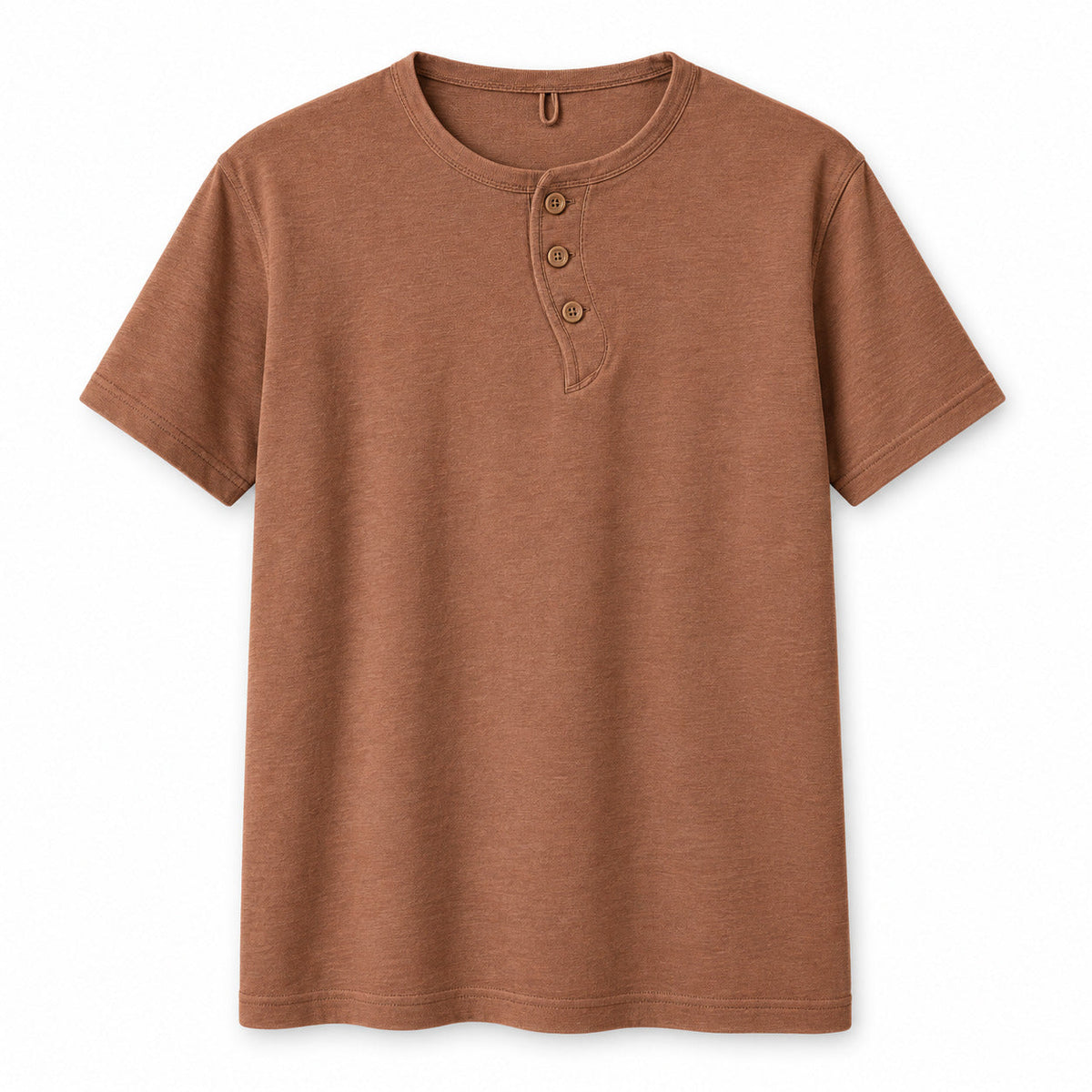 LoopPlacket Everyday Henley – Warm Clay Unisex Henley, One Size