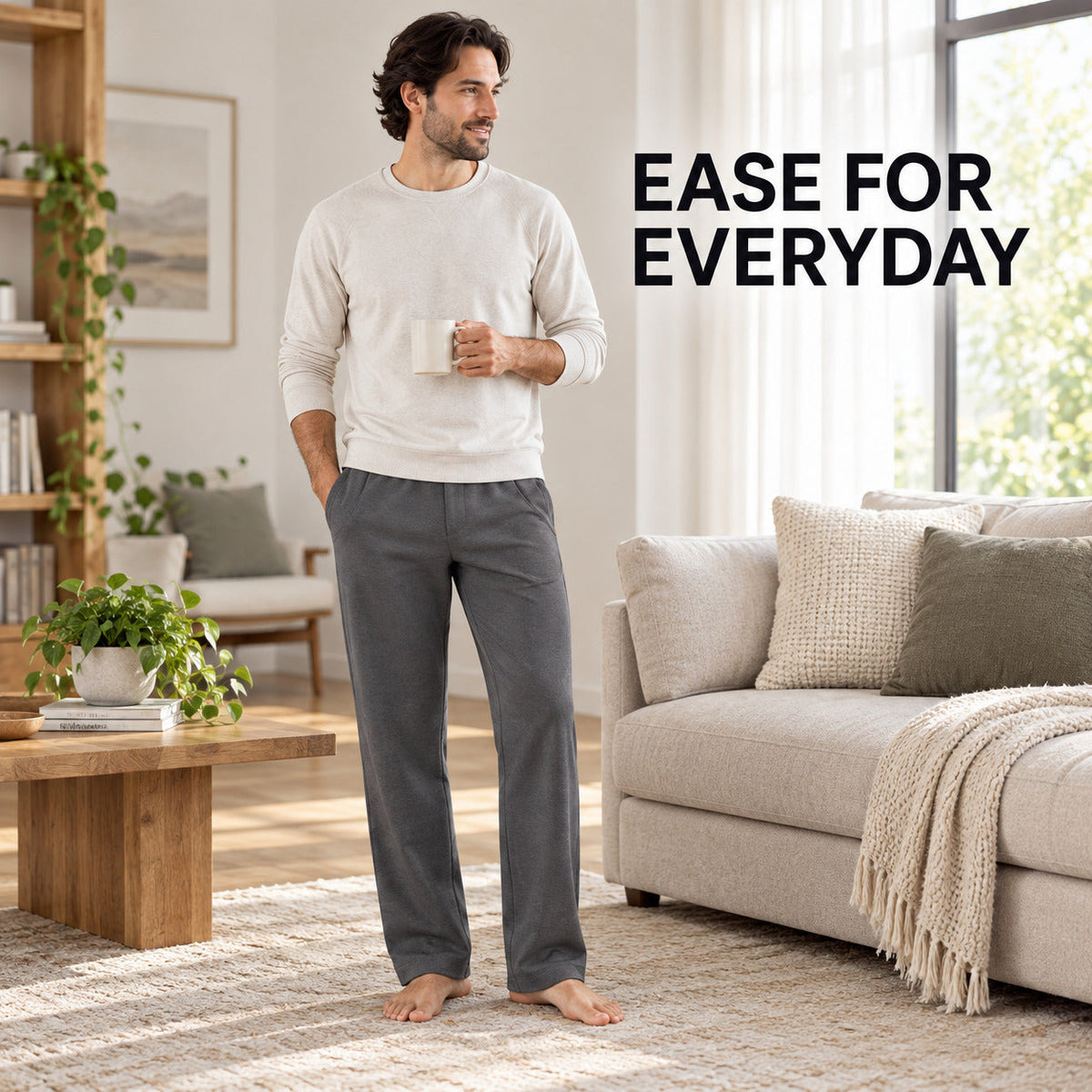 FlexRoute Straight Lounge Pants – Graphite Unisex Pants, One Size