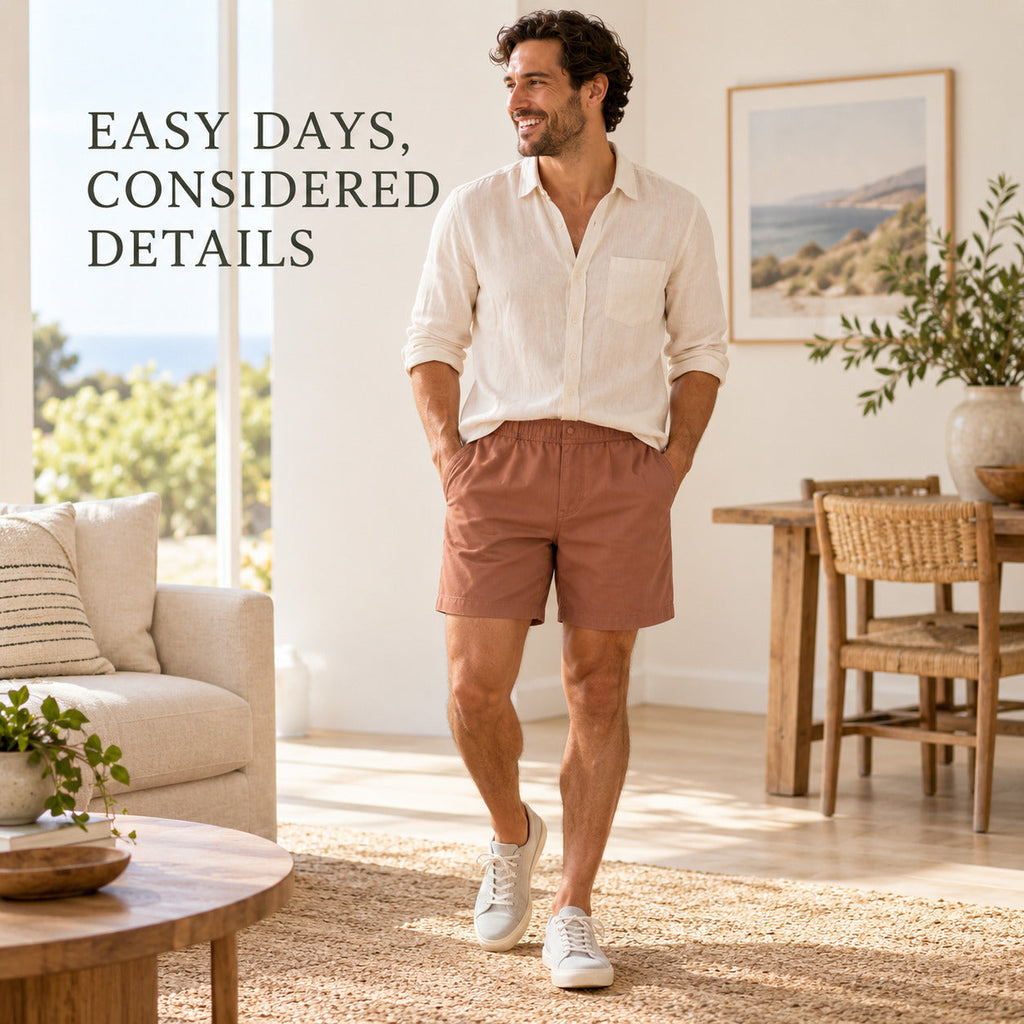 FoldTab Pull-On Shorts – Muted Clay Unisex Shorts, One Size