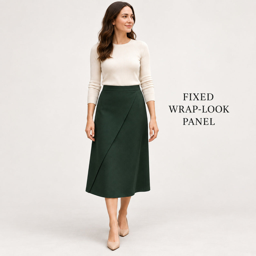 WrapLine Everyday Midi Skirt – Deep Forest Women's Skirt, One Size