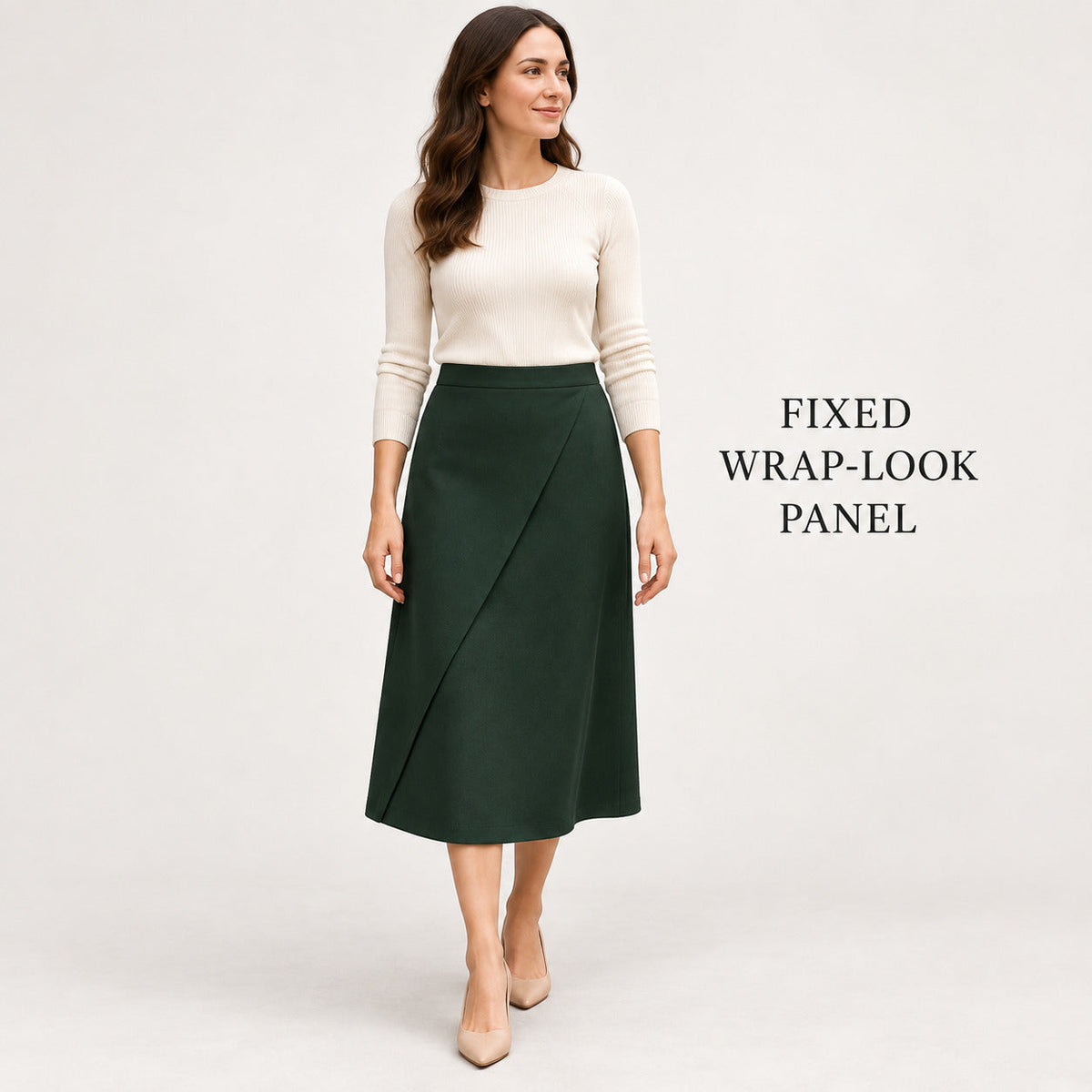 WrapLine Everyday Midi Skirt – Deep Forest Women's Skirt, One Size