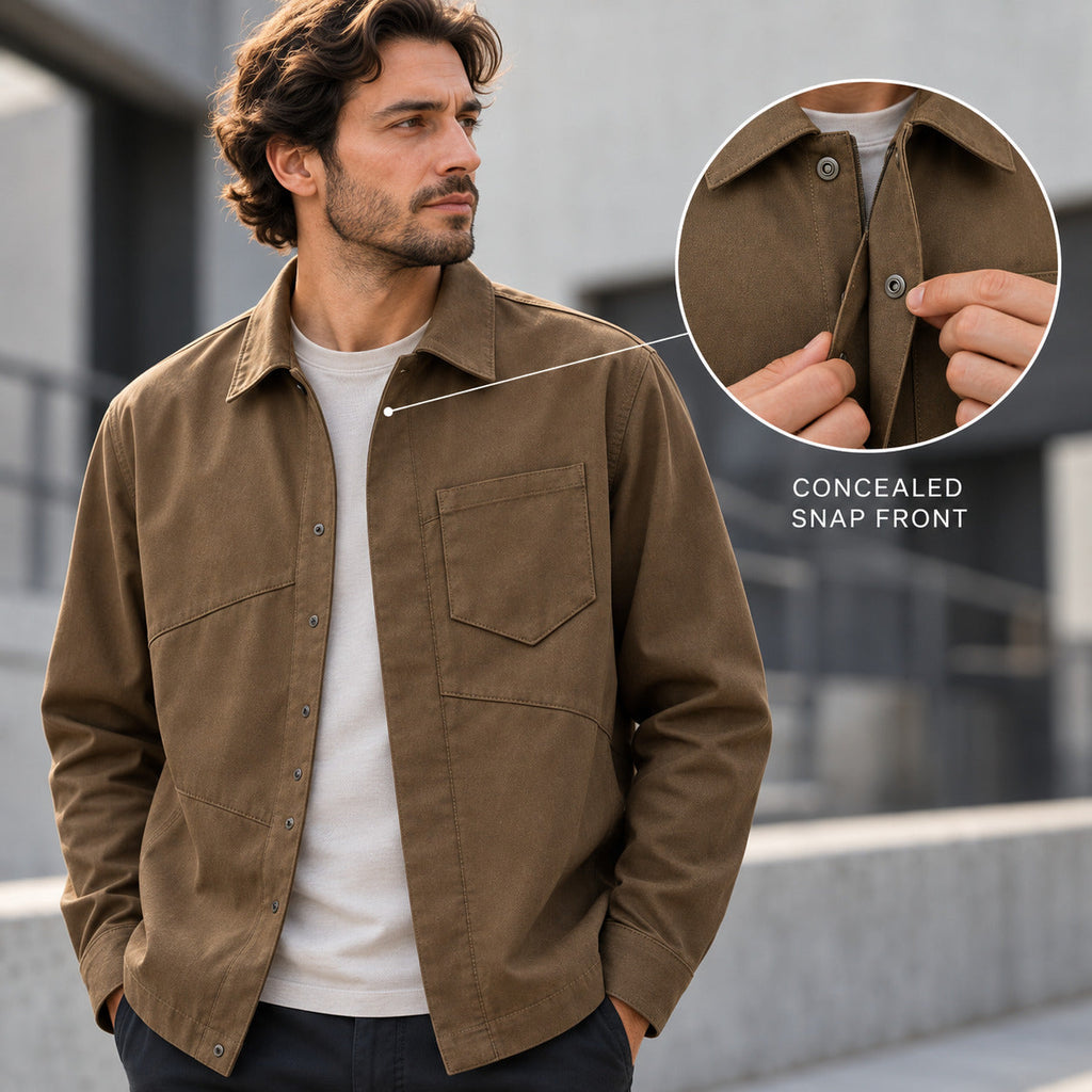PanelShift Shirt Jacket – Muted Tobacco Unisex Jacket, One Size