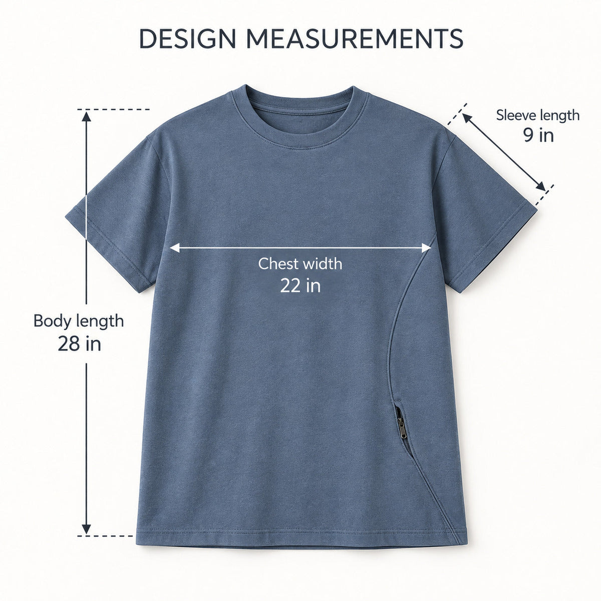ContourEase Modular Crew Tee – Slate Blue Unisex Tee, One Size