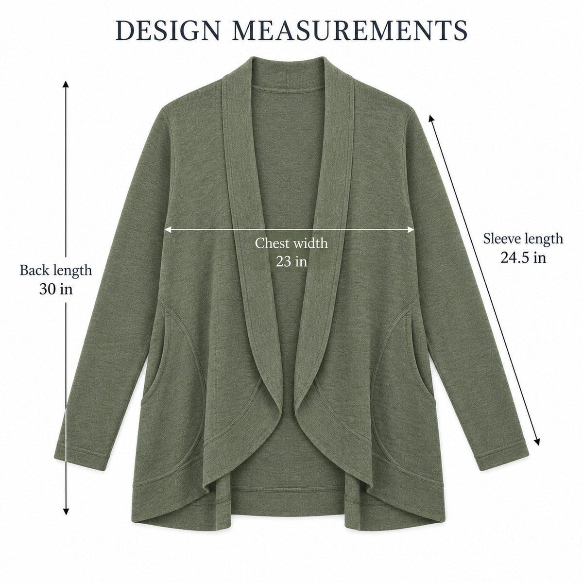 FoldArc Open Cardigan – Muted Moss Unisex Cardigan, One Size