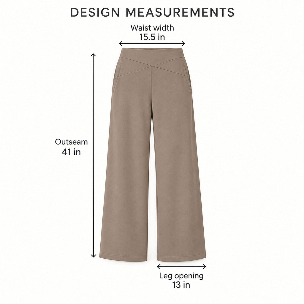 CrossPanel Wide-Leg Pants – Warm Taupe Women's Pants, One Size
