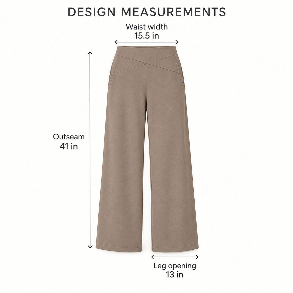 CrossPanel Wide-Leg Pants – Warm Taupe Women's Pants, One Size