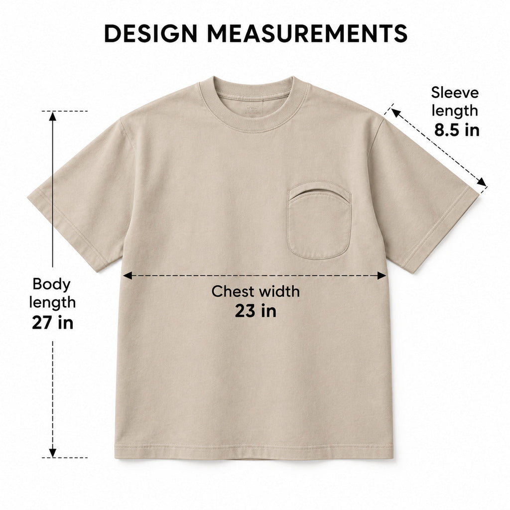 ArcPocket Box Tee – Sand Beige Unisex Tee, One Size