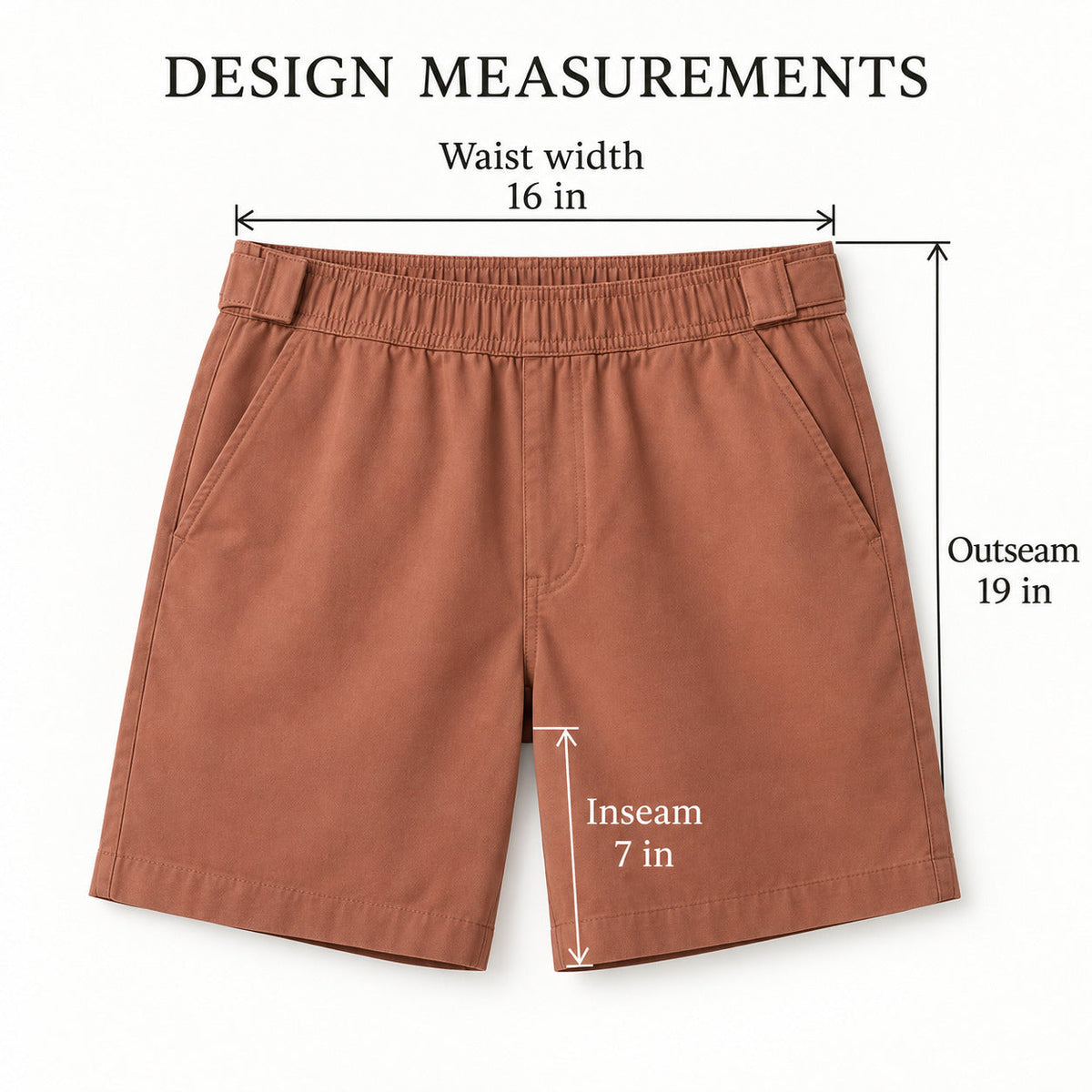 FoldTab Pull-On Shorts – Muted Clay Unisex Shorts, One Size