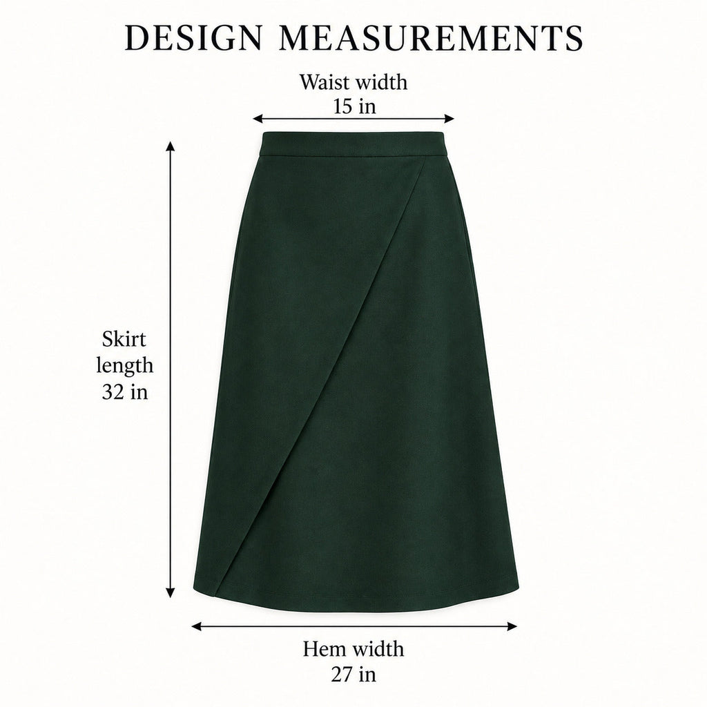 WrapLine Everyday Midi Skirt – Deep Forest Women's Skirt, One Size