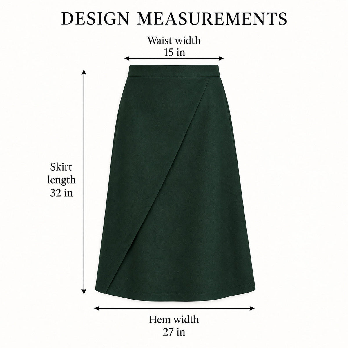 WrapLine Everyday Midi Skirt – Deep Forest Women's Skirt, One Size
