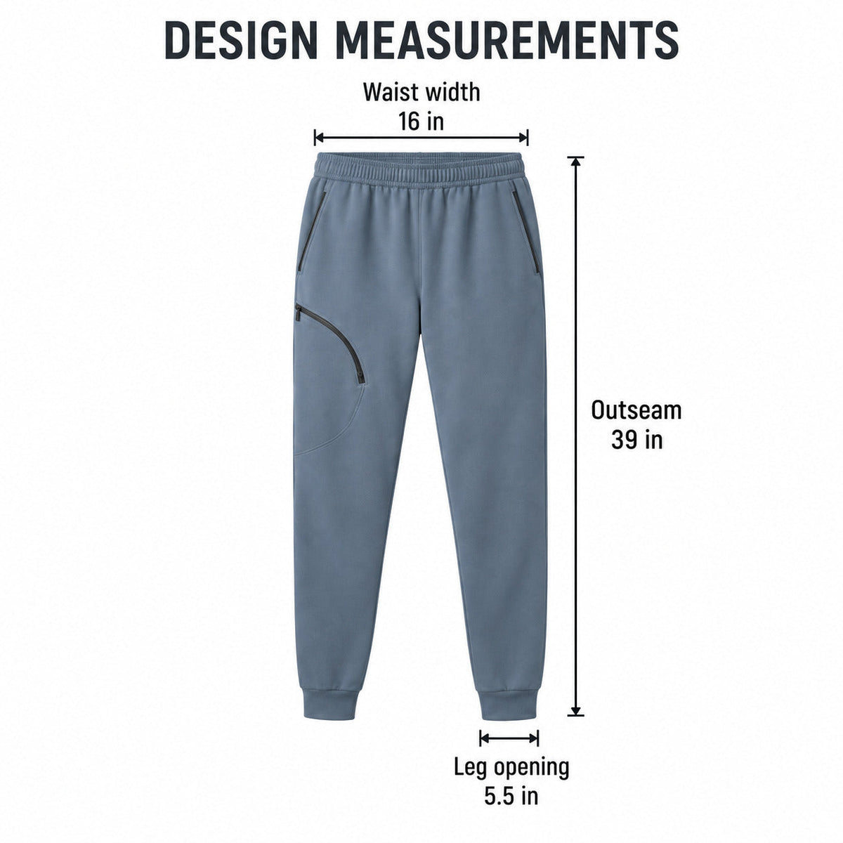 PocketArc Relaxed Joggers – Stone Blue Unisex Joggers, One Size