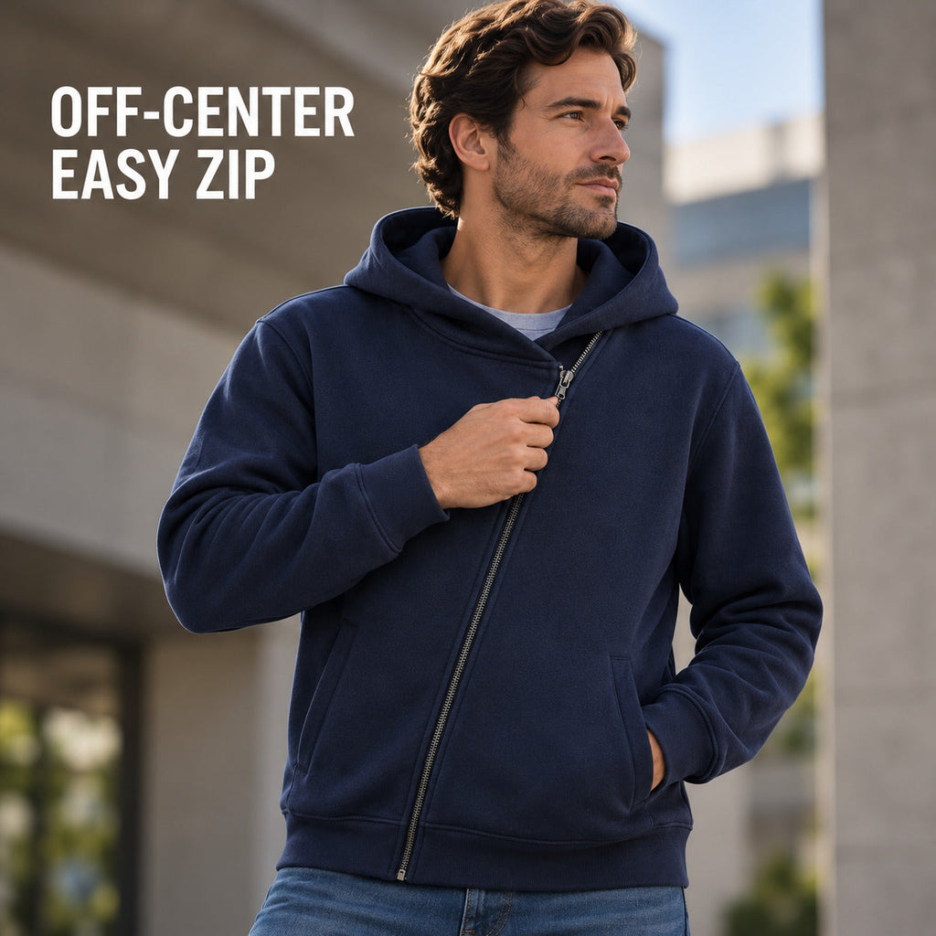 SplitPath Zip Hoodie – Deep Navy Unisex Hoodie, One Size
