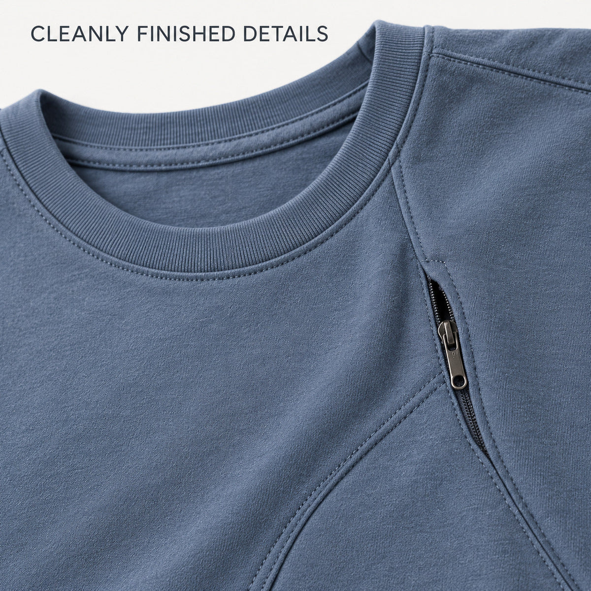 ContourEase Modular Crew Tee – Slate Blue Unisex Tee, One Size