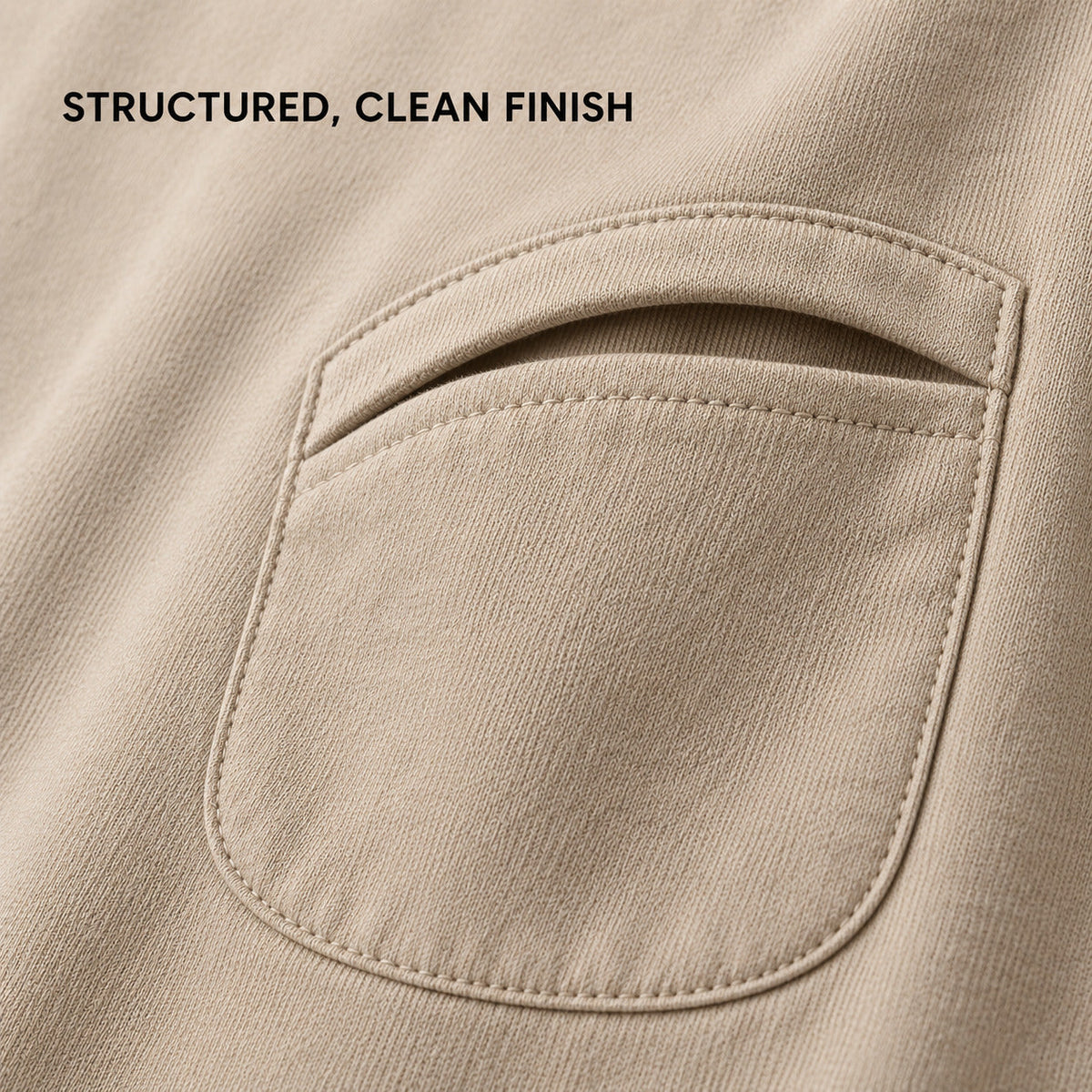 ArcPocket Box Tee – Sand Beige Unisex Tee, One Size