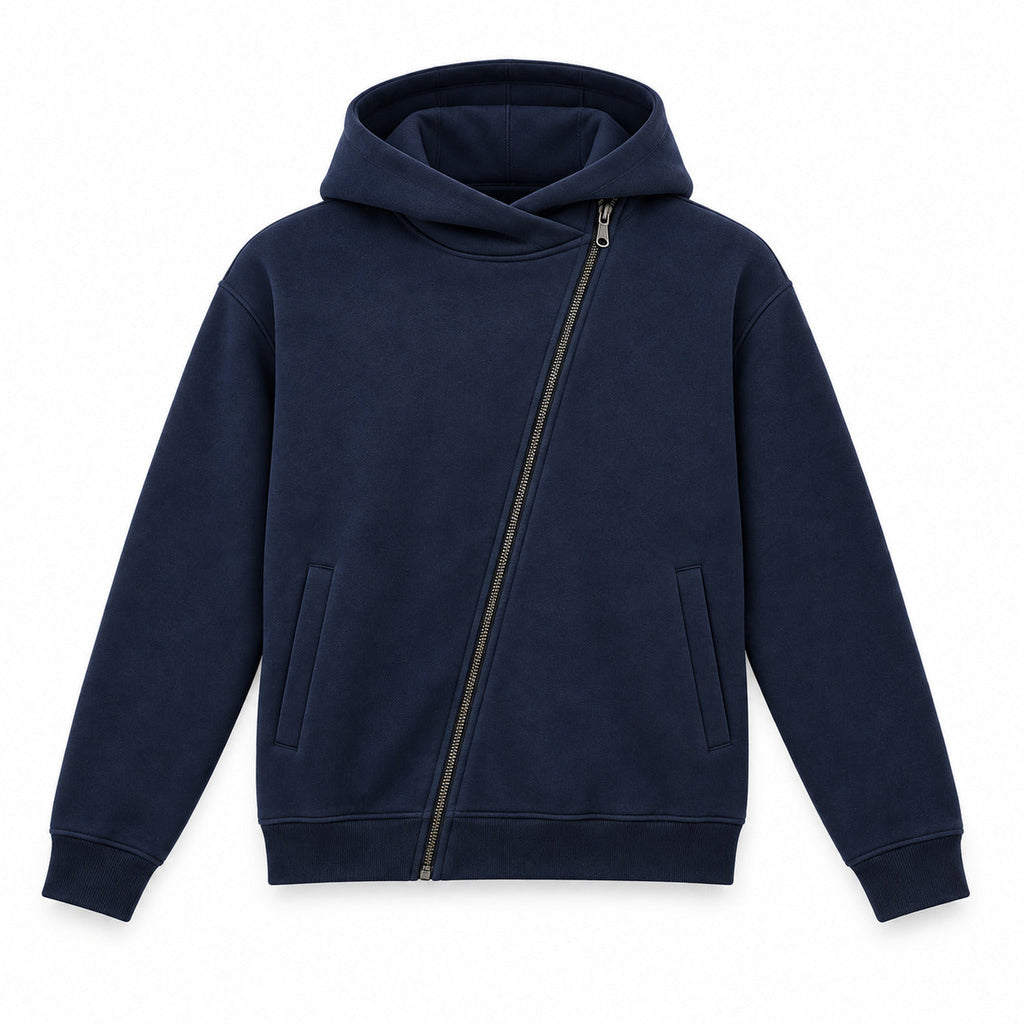 SplitPath Zip Hoodie – Deep Navy Unisex Hoodie, One Size