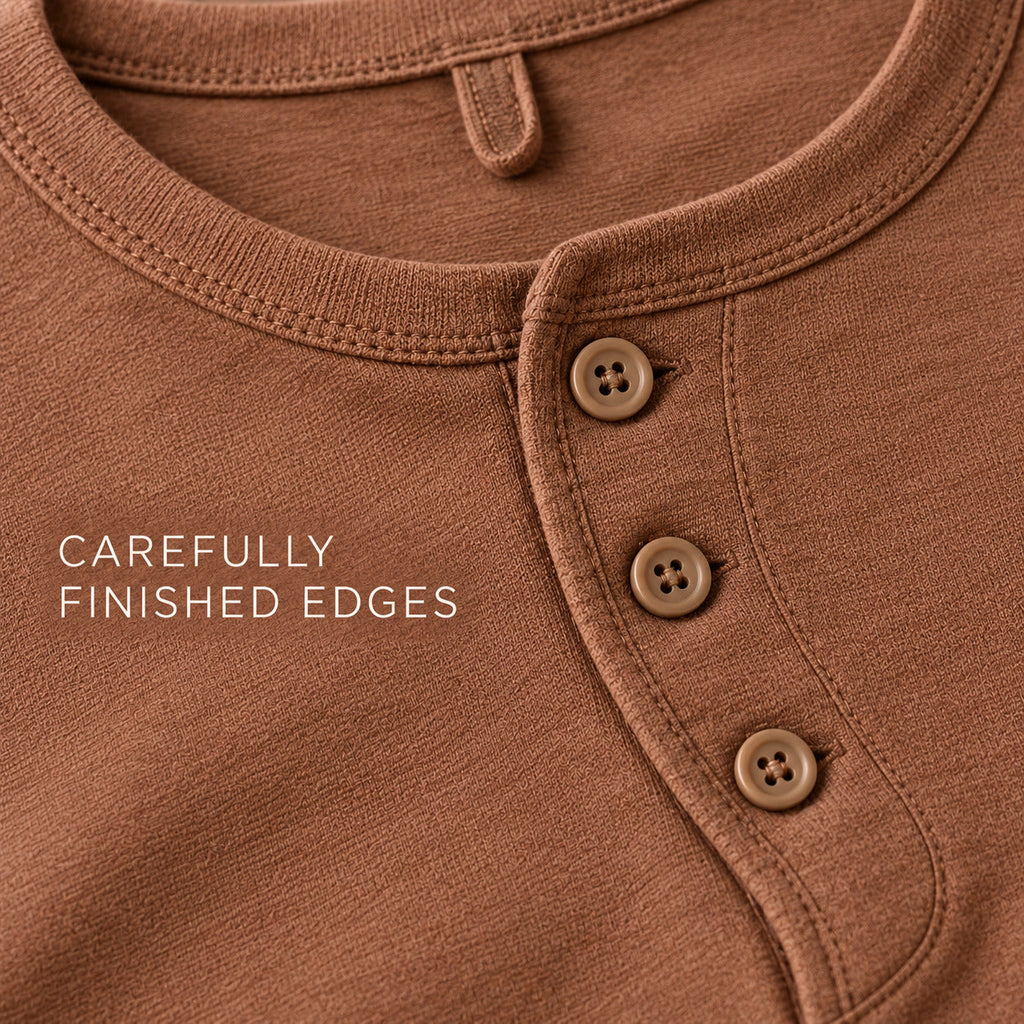 LoopPlacket Everyday Henley – Warm Clay Unisex Henley, One Size