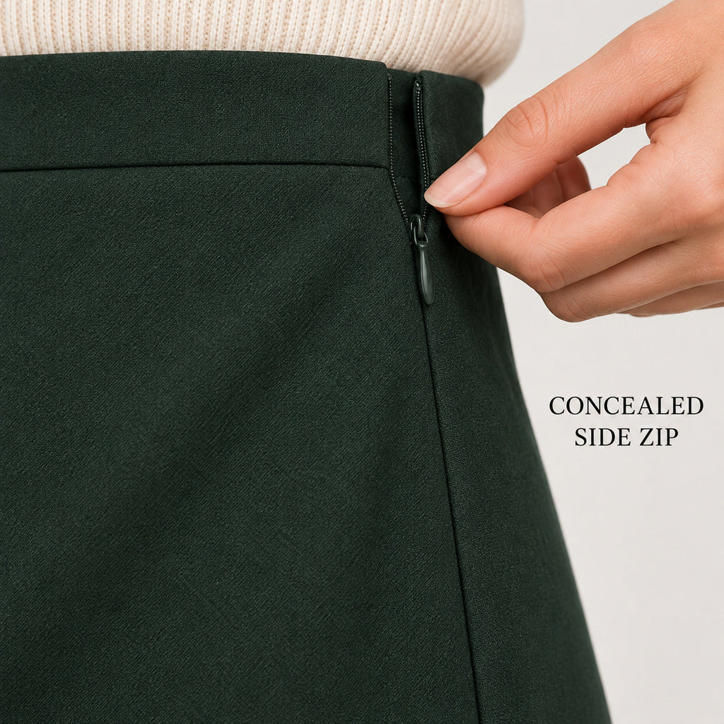 WrapLine Everyday Midi Skirt – Deep Forest Women's Skirt, One Size