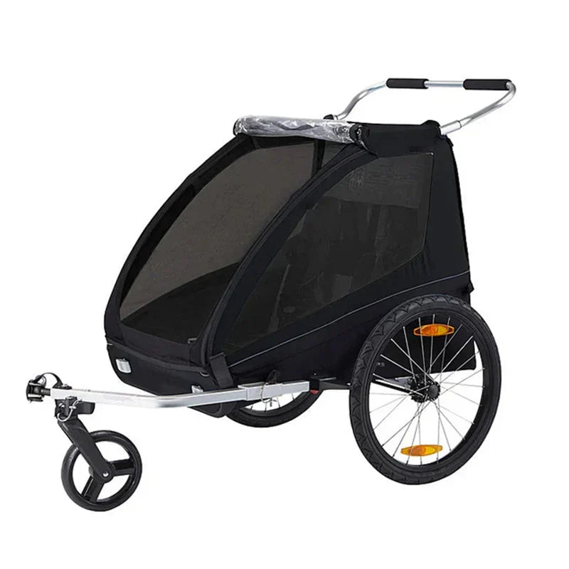 2-Seat Bicycle Trailer and Stroller – Black