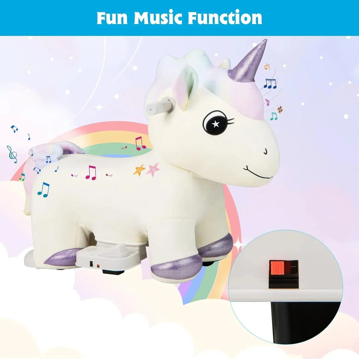 Kids Ride Unicorn, 6V Battery Powered Electric Animal Toy