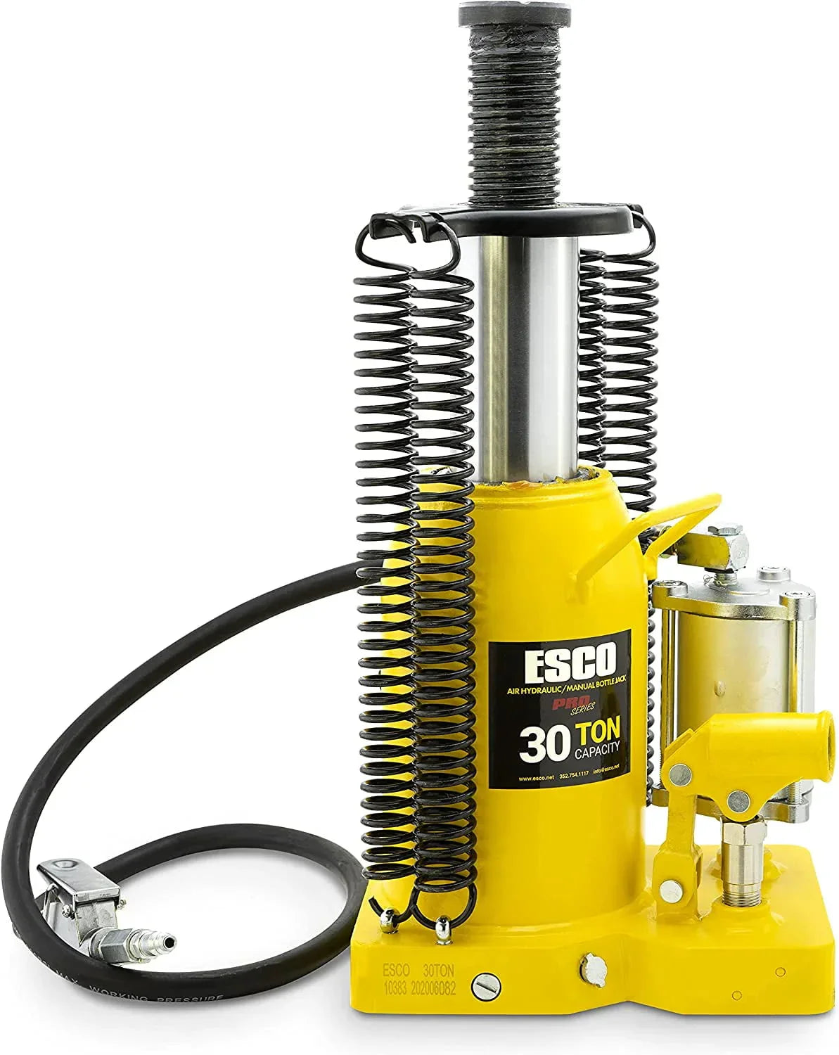 ESCO 30 Ton Pro Series Air Hydraulic Bottle Jack – Heavy Duty Lifting for Automotive and Industrial Use
