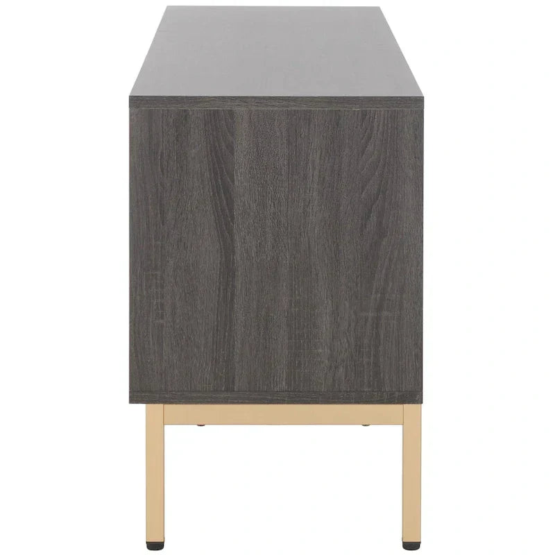 SAFAVIEH Deandra 4-Door Media Stand for Entertainment - Accommodates Up to 65-Inch Flat Screen TV - Dimensions: 60.8" W x 17.7" D x 24.6" H