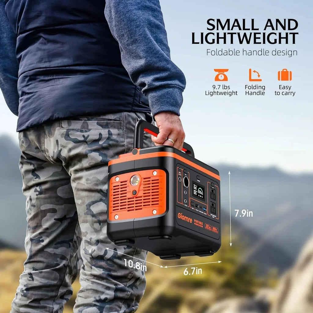 Portable Power Station, 297Wh Backup Lithium Battery Generator with 600W AC Output and 100W Fast Charging, Solar Generator for Outdoors Camping, Travel Emergency, Home Blackout