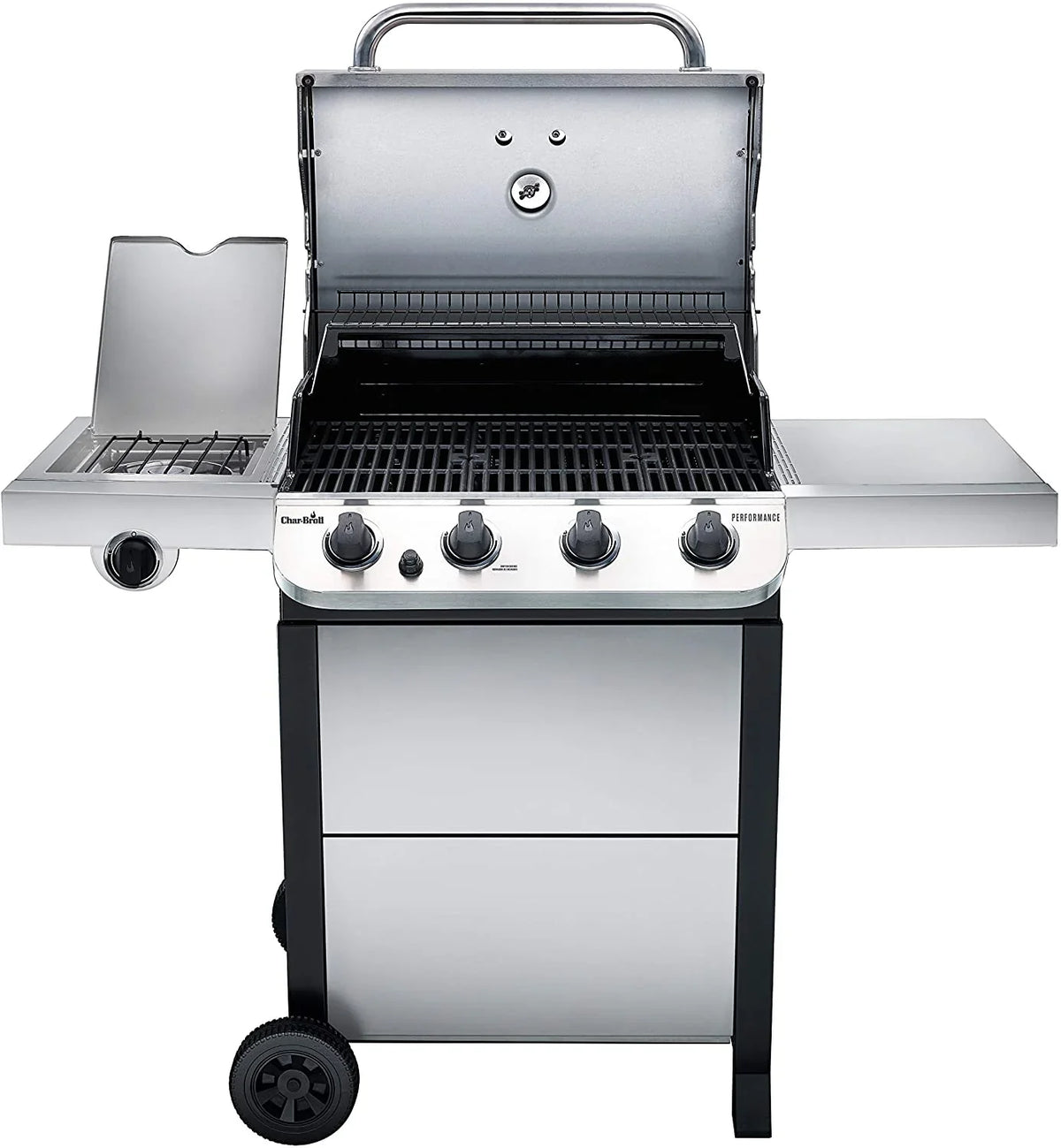 Char-Broil 463377319 Performance 4-Burner Cart Style Liquid Propane Gas Grill, Stainless Steel