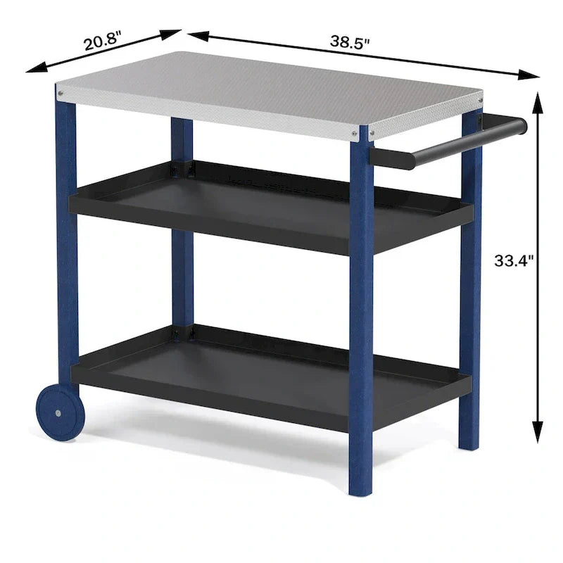 Portable Kitchen Island Grill Cart for Patios