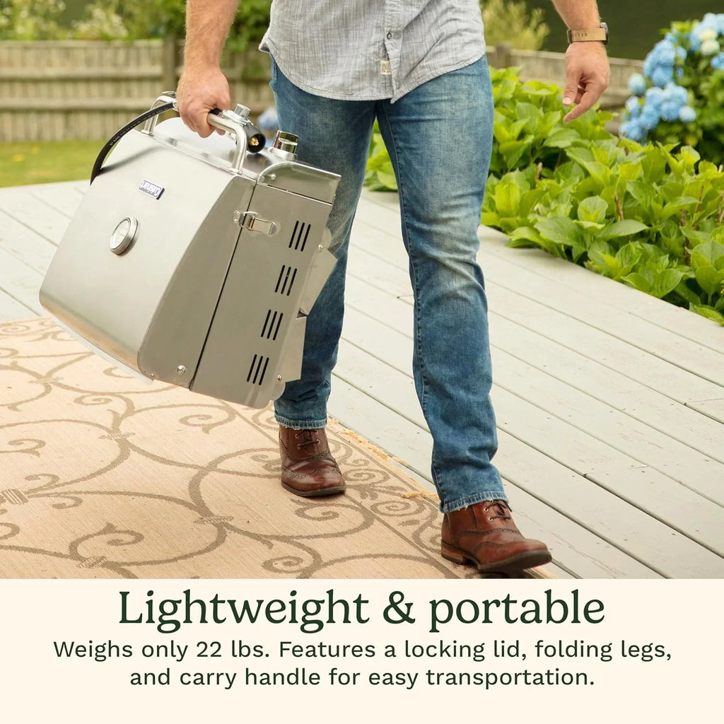 Cuisinart Chef's Style Tabletop Portable Propane Grill 20,000 BTU Stainless Steel Gas Grill