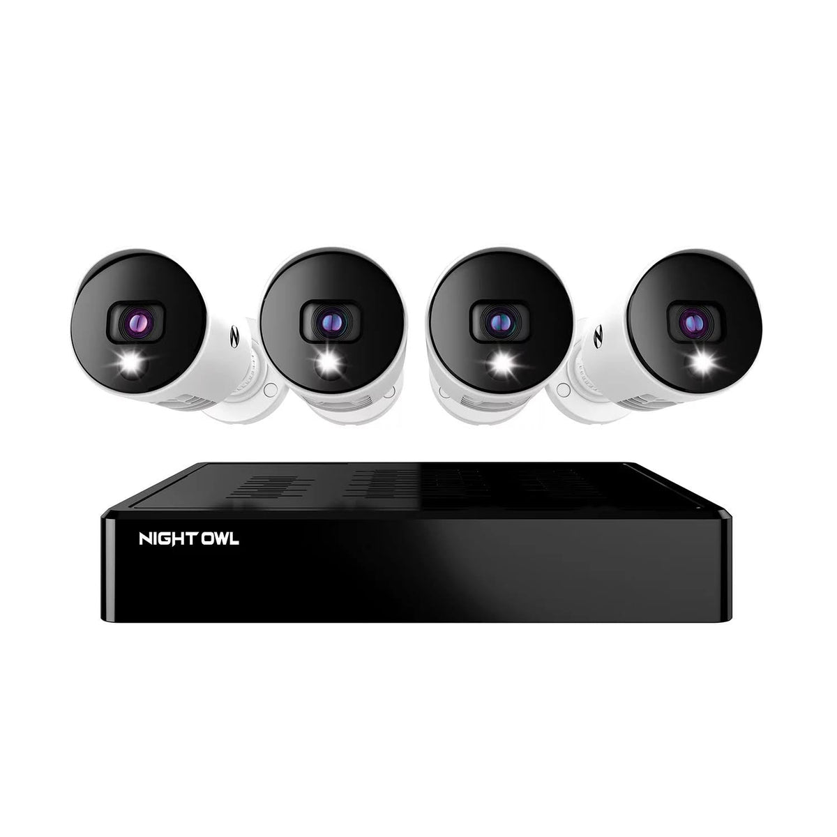 Night Owl CL-BTD81-44L Expandable Bluetooth DVR with 4 Wired Ultra HD Spotlight Cameras and 1TB Hard Drive