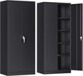 Atripark Metal Storage Cabinet with Lock, 72" Lockable Garage Tool Cabinet with Doors