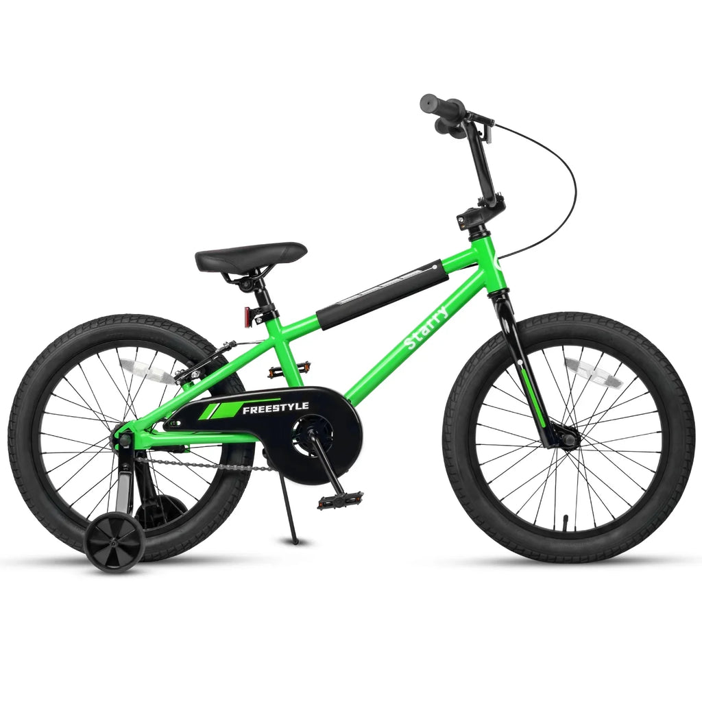 Glerc 14 Inch Little Kids Bike BMX Style Bicycle with Training Wheels Coaster Brake for 3 4 5 Years Old Boys Girls, Blue