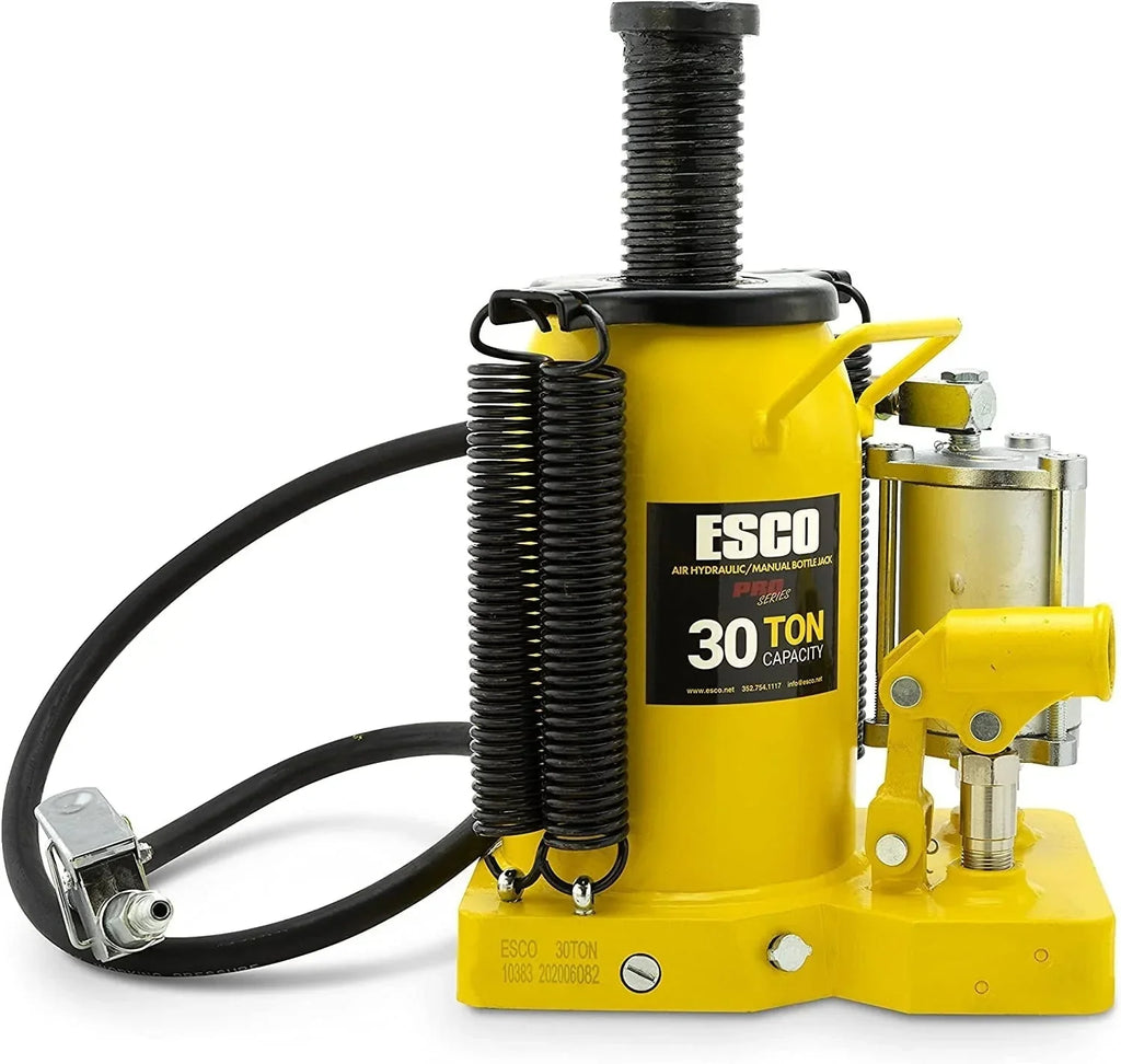 ESCO 30 Ton Pro Series Air Hydraulic Bottle Jack – Heavy Duty Lifting for Automotive and Industrial Use