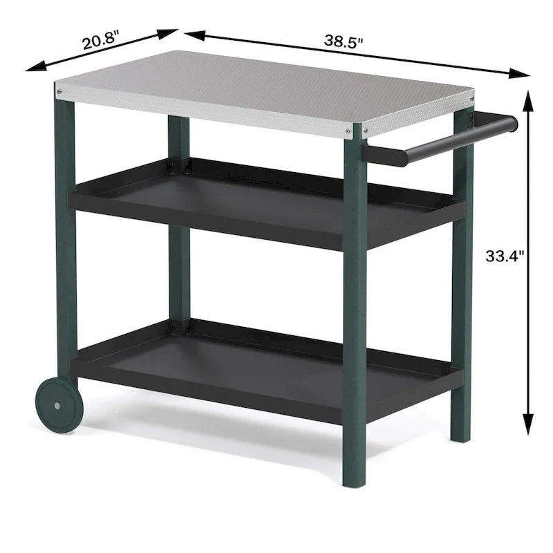 Portable Kitchen Island Grill Cart for Patios
