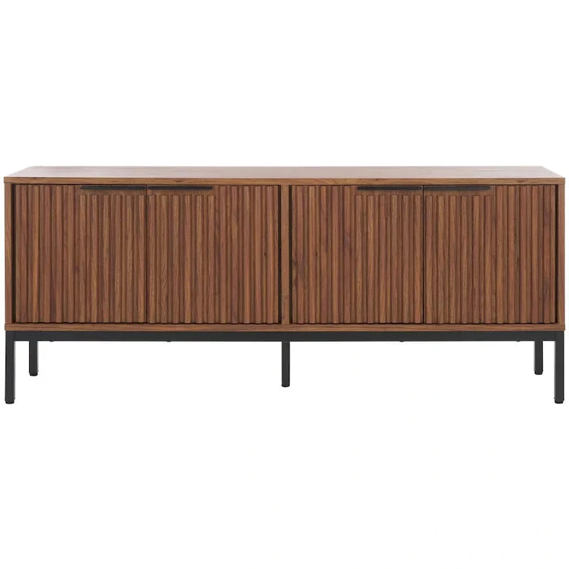 SAFAVIEH Deandra 4-Door Media Stand for Entertainment - Accommodates Up to 65-Inch Flat Screen TV - Dimensions: 60.8" W x 17.7" D x 24.6" H