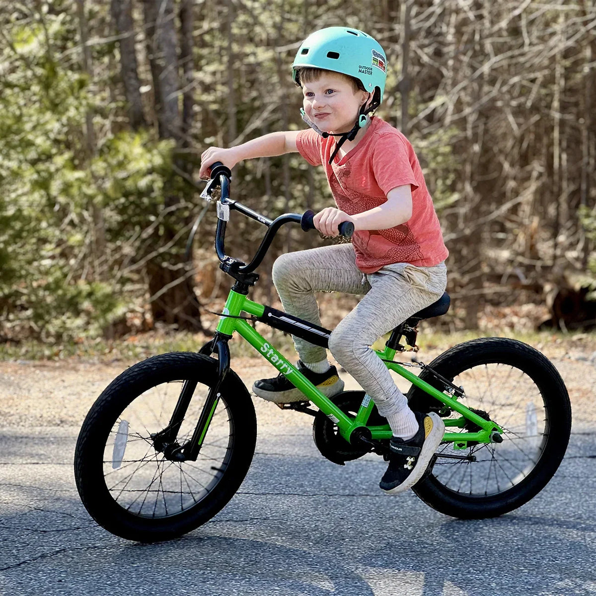 Glerc 14 Inch Little Kids Bike BMX Style Bicycle with Training Wheels Coaster Brake for 3 4 5 Years Old Boys Girls, Blue