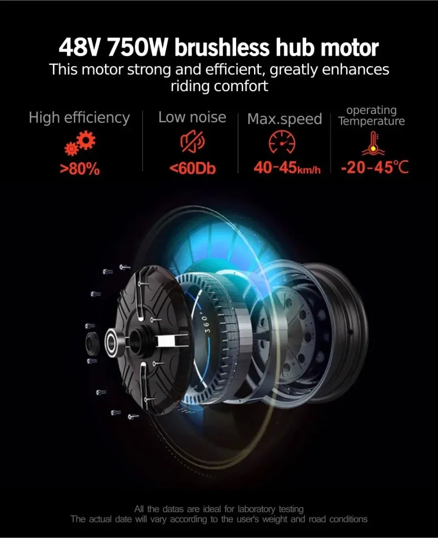 Outdoor electric bike with 48V / 15Ah lithium battery