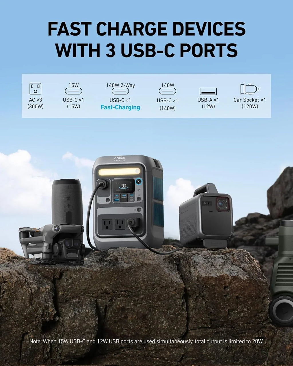 288Wh Portable Power Station - Model C300