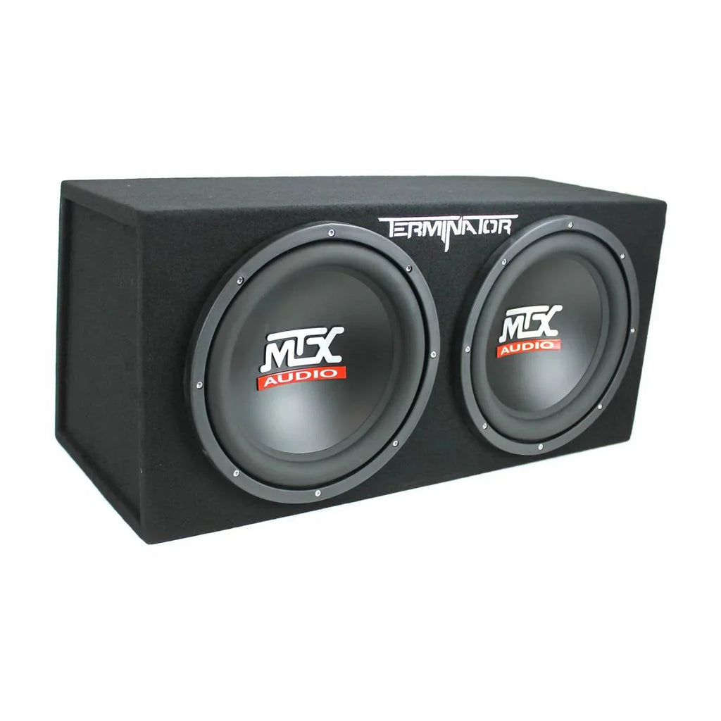MTX TNE212D 12" 1200W Dual Loaded Subwoofer Box + 1500W Amplifier + Capacitor