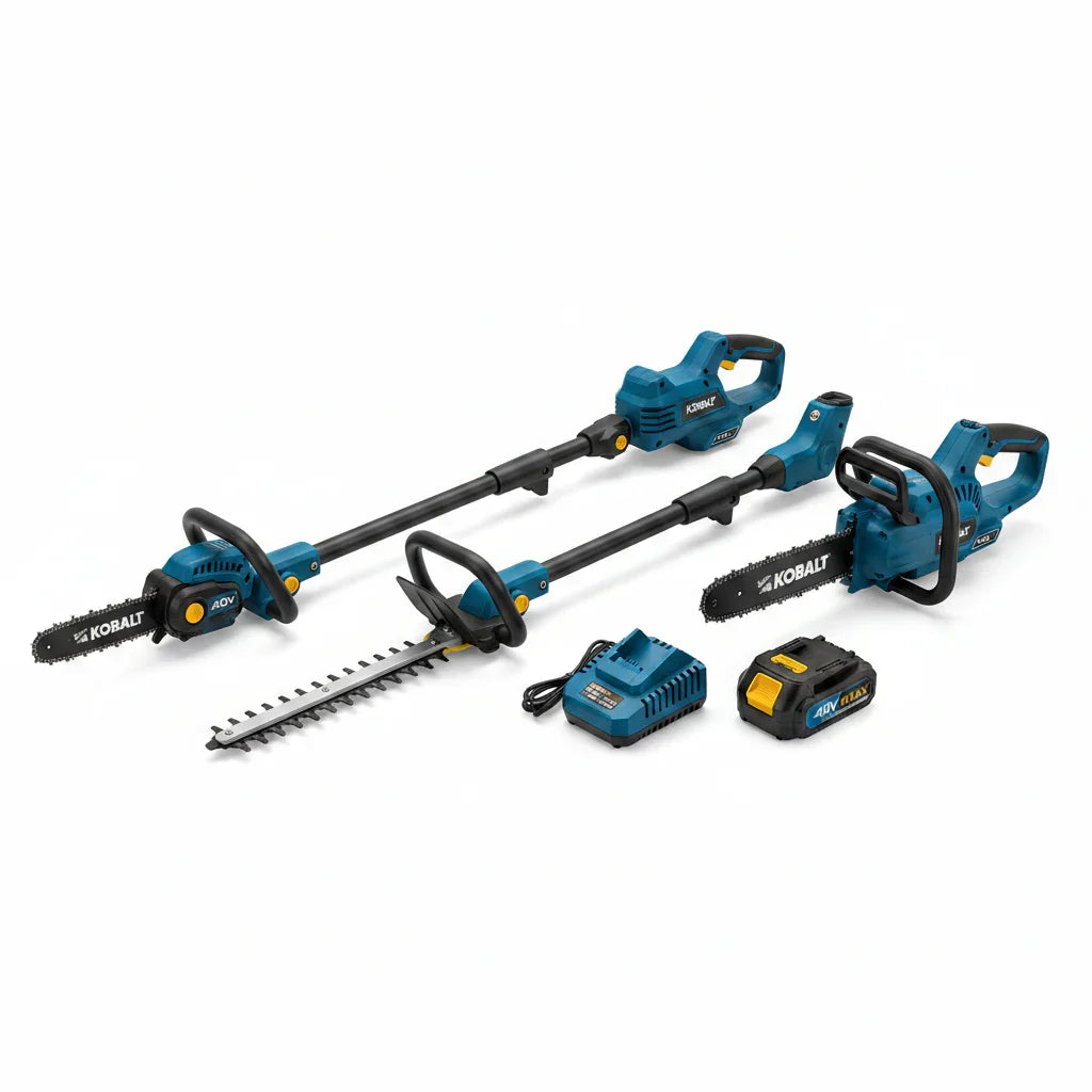 Bhd Kobalt 40V Cordless Pole Hedge Trimmer and Saw Combo Kit with 2.5Ah Battery and Charger Included