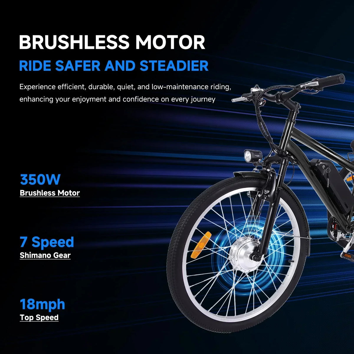 26 Inch Adult 3 Wheel Electric Tricycle with Basket, Fat Tires,7 Speeds,350W Powerful Motor, 36V 10Ah Removable Battery  Dark Gray