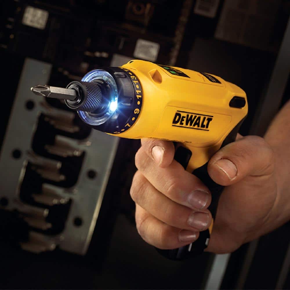 8V MAX Cordless Gyroscopic Screwdriver with Adjustable Handle. (2) 1.0Ah Batteries. Charger. and Bag DCF680N2