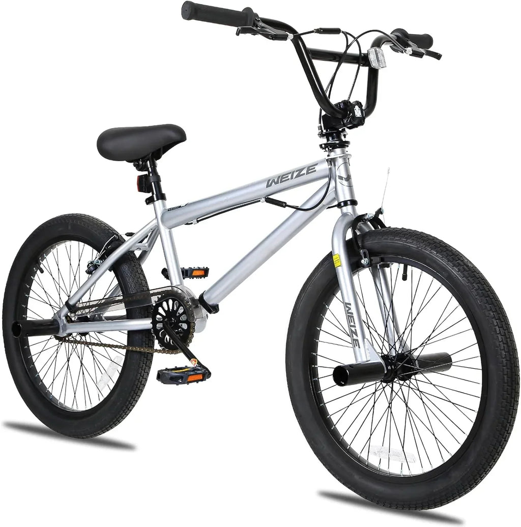 WEIZE Freestyle BMX Bicycle 20 Inch Stunt Bike for Kids and Adults Men and Women High Strength Steel Frame 360 Degree Rotor Freestyle